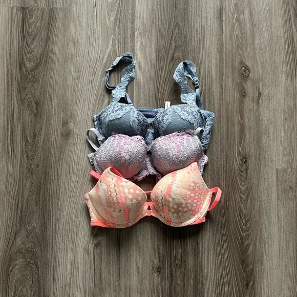 Victoria's Secret Other - Victoria's Secret Pink and Gray Lace Bra Set (3)